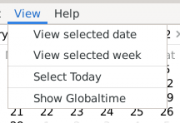 View Menu in the Calendar Window