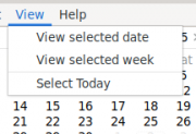 View Menu in the Calendar Window