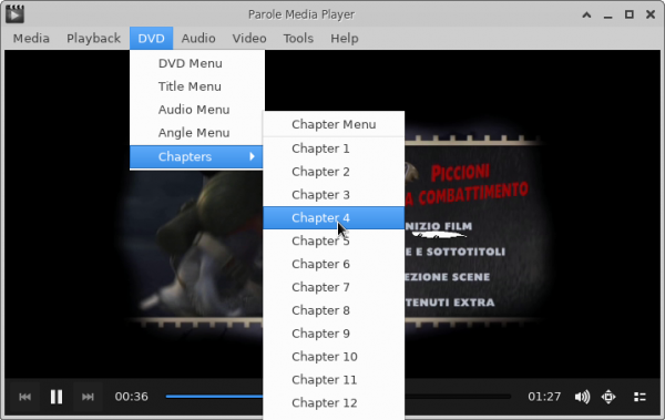 DVD Menu Dropdown Menu