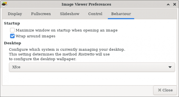 Behaviour Preferences Window