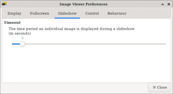 Slideshow Preferences Window