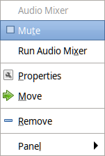 xfce4-mixer Context Menu