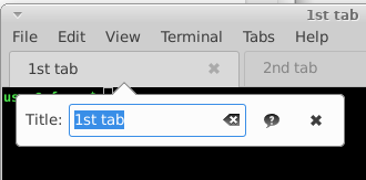 Changing the Terminal Title Dialog