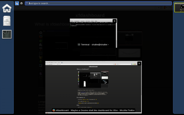 xfdashboard Windows view