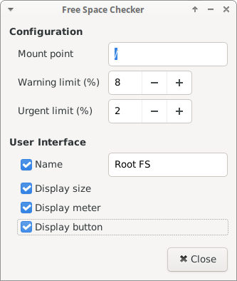 Disk Space Monitor: Home Directory Configuration