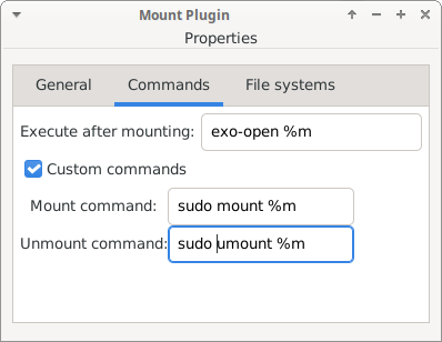 Mount Plugin Commands Menu