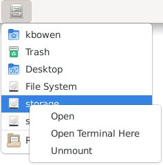 Places Plugin Right-click Context Menu