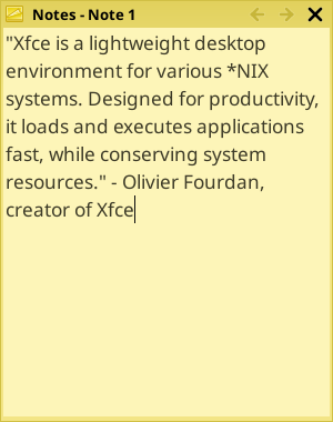 xfce4-notes-plugin Sample Note