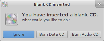 Blank CD Confirmation