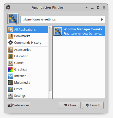 Expanded Appfinder View to Search Applications