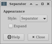 Separator Preferences Window