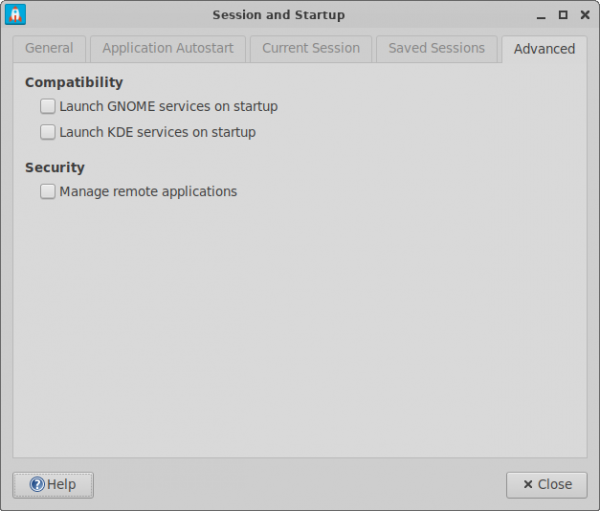 Session Preferences Advanced Settings Tab