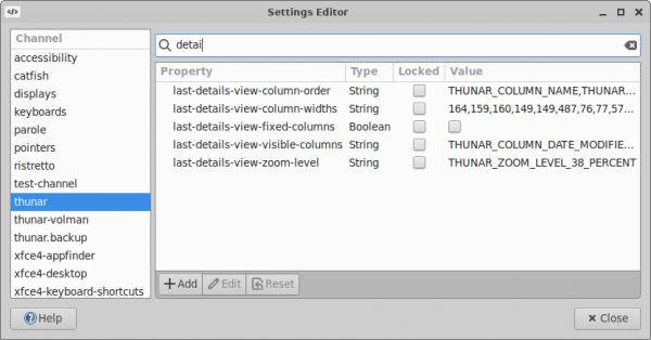 Settings Editor Main Window