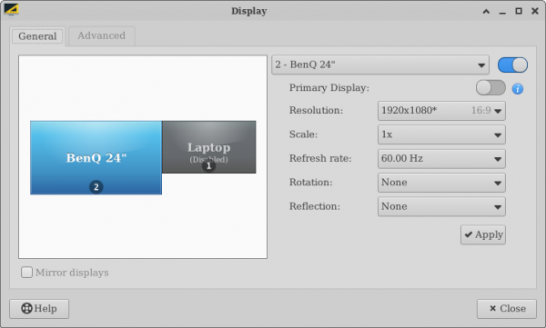 Figure 1.2 Display Settings Dialog with Multiple Displays